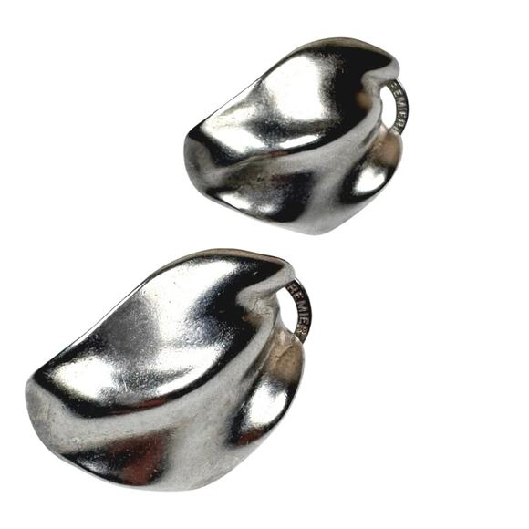 Premier Designs Jewelry - VTG Clip On Earrings Premier Designs Silver plated Leaf Lagenlook Art To Wear